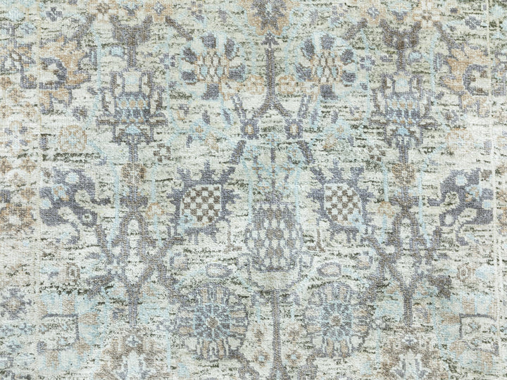 2'5" x 20'5" New Hand Knotted Ivory Wool & Silk Runner Oriental Rug - MOA10258946