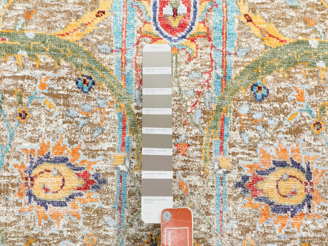 2'6" x 16'4" New Hand Knotted Ivory Wool & Silk Runner Oriental Rug - MOA10258966