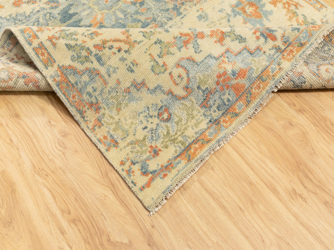 5'9" x 9'0" New Hand Knotted Ivory Wool Rectangle Oriental Rug - MOA10258988