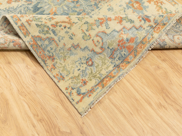 5'9" x 9'0" New Hand Knotted Ivory Wool Rectangle Oriental Rug - MOA10258988