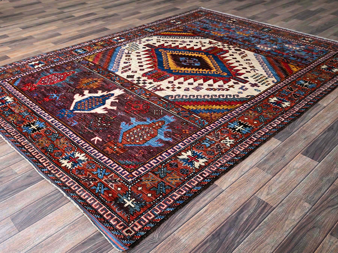 6'0" x 8'6" New Hand Knotted Ivory Wool Rectangle Oriental Rug - MOA102589