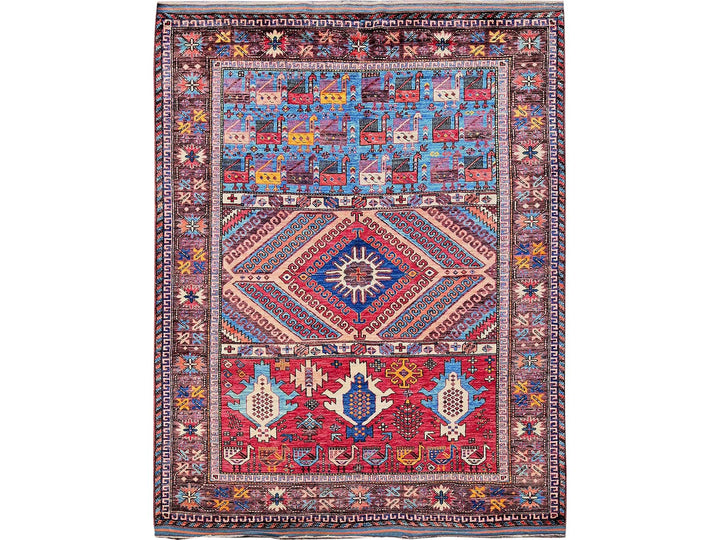 5'11" x 7'4" New Hand Knotted Multicolored Wool Rectangle Oriental Rug - MOA102590