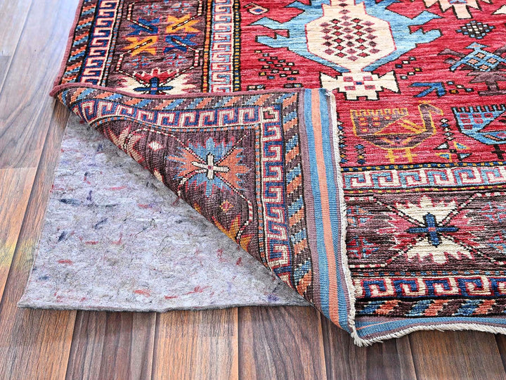 5'11" x 7'4" New Hand Knotted Multicolored Wool Rectangle Oriental Rug - MOA102590
