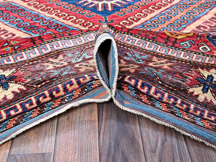 5'11" x 7'4" New Hand Knotted Multicolored Wool Rectangle Oriental Rug - MOA102590