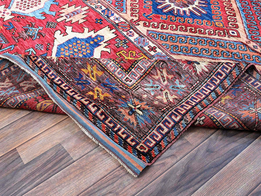 5'11" x 7'4" New Hand Knotted Multicolored Wool Rectangle Oriental Rug - MOA102590