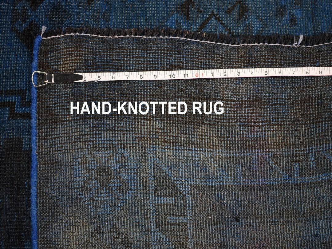 5'0" x 10'0" New Hand Knotted Overdyed Worn Wool Runner Oriental Rug - MOA10259185