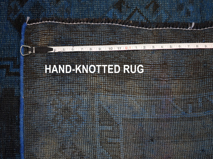 5'0" x 10'0" New Hand Knotted Overdyed Worn Wool Runner Oriental Rug - MOA10259185