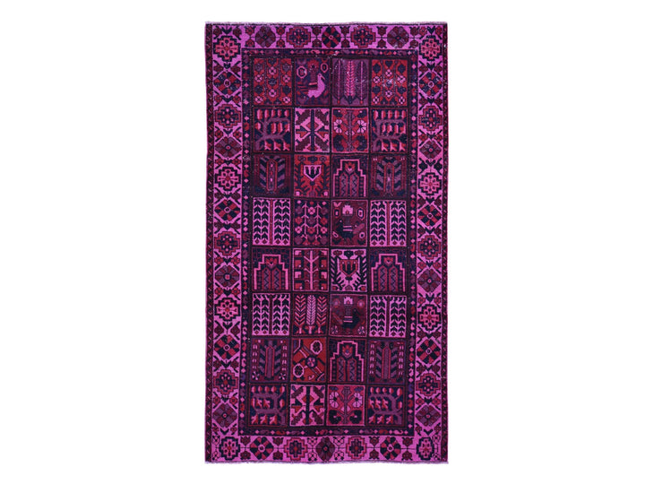5'2" x 9'9" Vintage Hand Knotted Overdyed Worn Wool Runner Oriental Rug - MOA10259186
