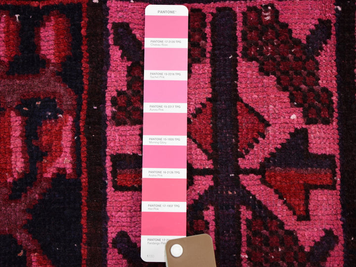 5'2" x 9'9" Vintage Hand Knotted Overdyed Worn Wool Runner Oriental Rug - MOA10259186