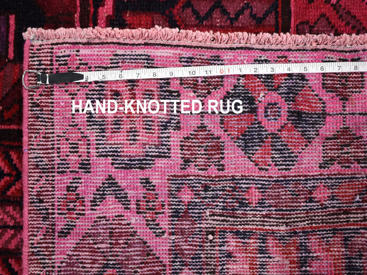5'2" x 9'9" Vintage Hand Knotted Overdyed Worn Wool Runner Oriental Rug - MOA10259186