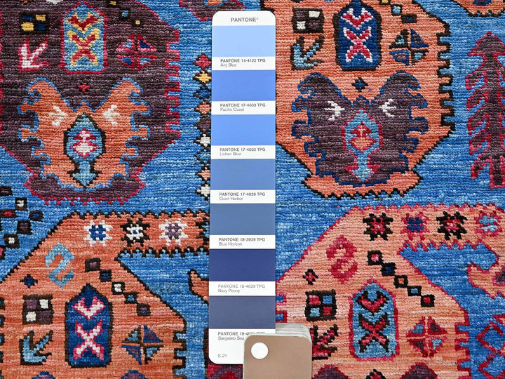 5'4" x 6'8" New Hand Knotted Blue Wool Rectangle Oriental Rug - MOA102591