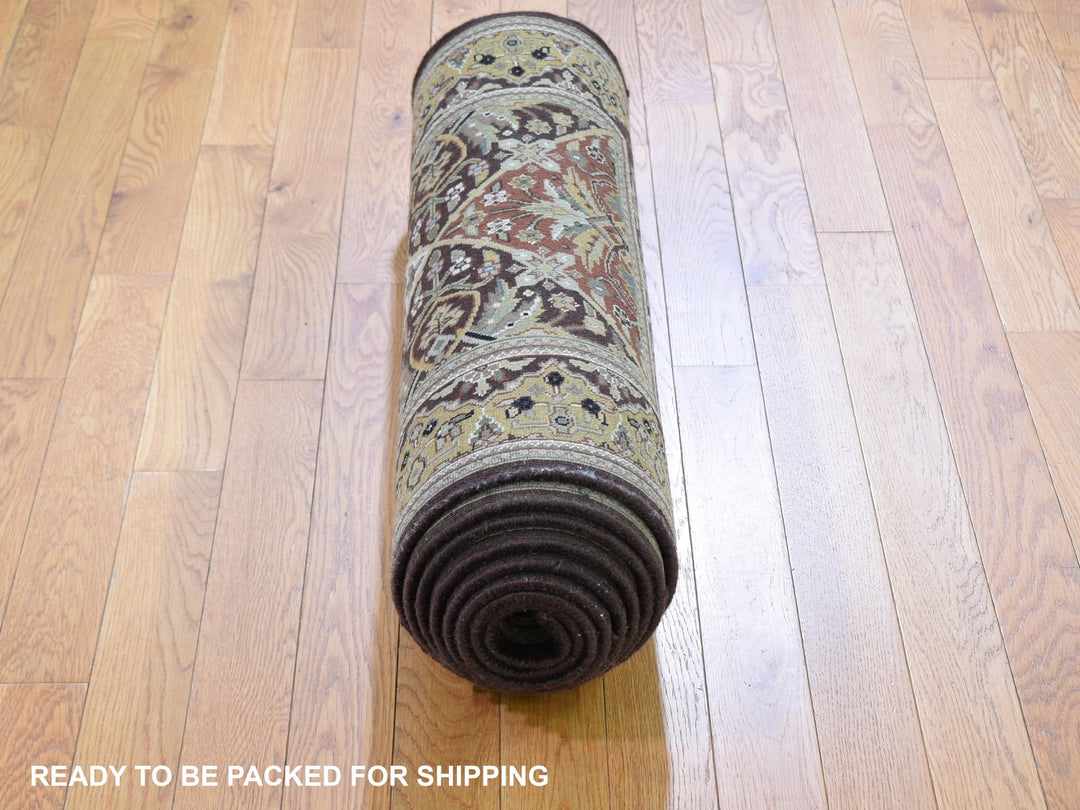 2'7" x 12'0" New Hand Knotted Brown Wool Runner Oriental Rug - MOA10259201
