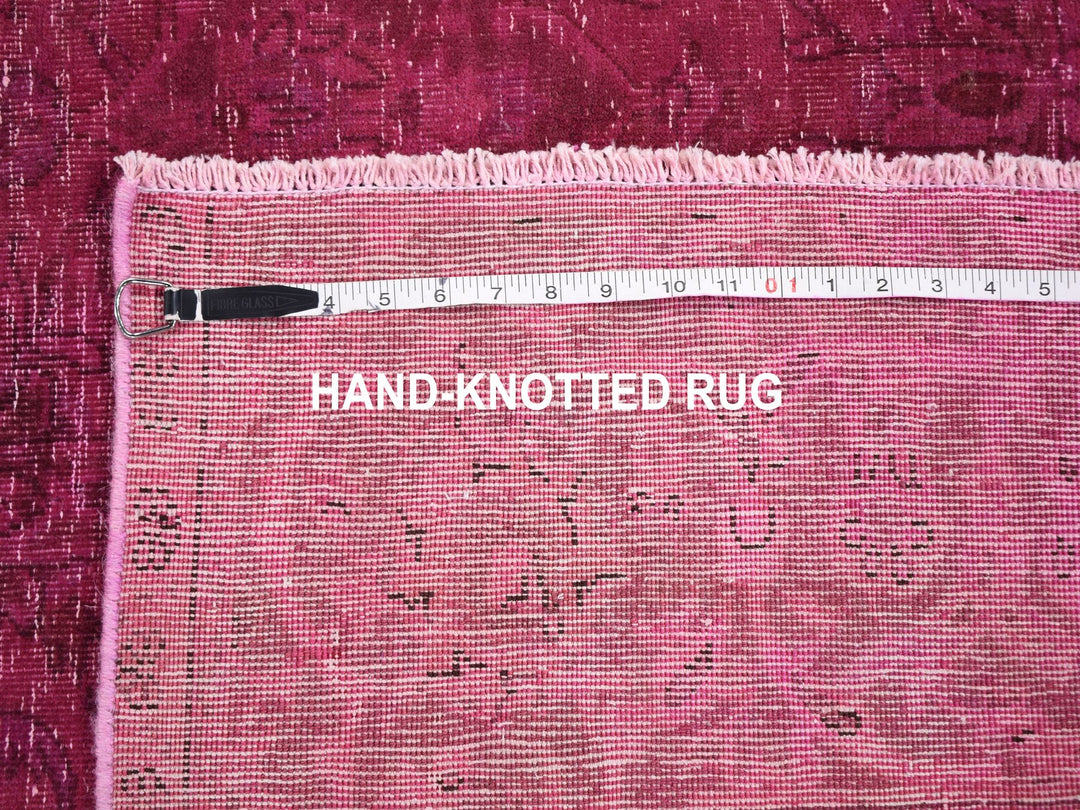 6'4" x 10'0" New Hand Knotted Overdyed Worn Wool Rectangle Oriental Rug - MOA10259208
