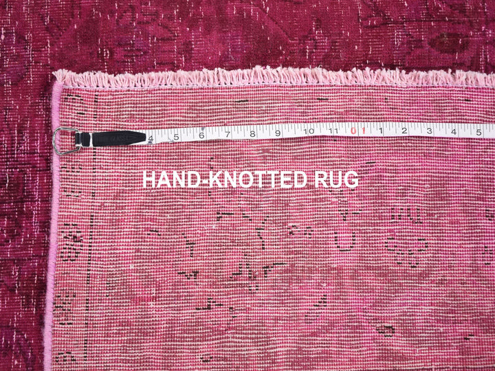 6'4" x 10'0" New Hand Knotted Overdyed Worn Wool Rectangle Oriental Rug - MOA10259208
