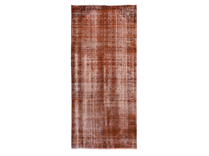 5'0" x 11'2" New Hand Knotted Overdyed Worn Wool Runner Oriental Rug - MOA10259214