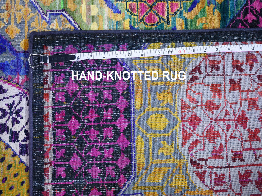 3'2" x 17'5" New Hand Knotted Yellow Silk Runner Oriental Rug - MOA10259235