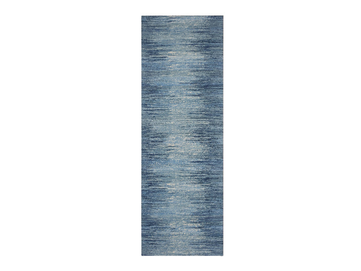 2'6" x 8'4" New Hand Knotted Blue Wool Runner Oriental Rug - MOA10259236