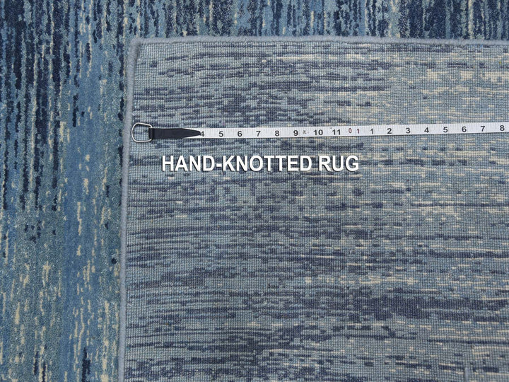 2'6" x 8'4" New Hand Knotted Blue Wool Runner Oriental Rug - MOA10259236