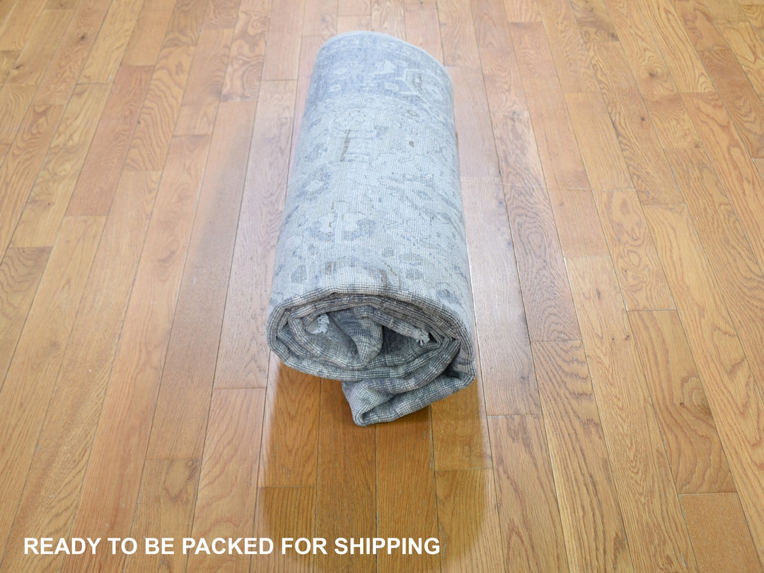 6'0" x 9'5" New Hand Knotted Ivory Wool & Silk Rectangle Oriental Rug - MOA10259254