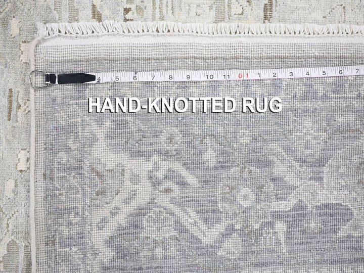6'0" x 9'5" New Hand Knotted Ivory Wool & Silk Rectangle Oriental Rug - MOA10259254