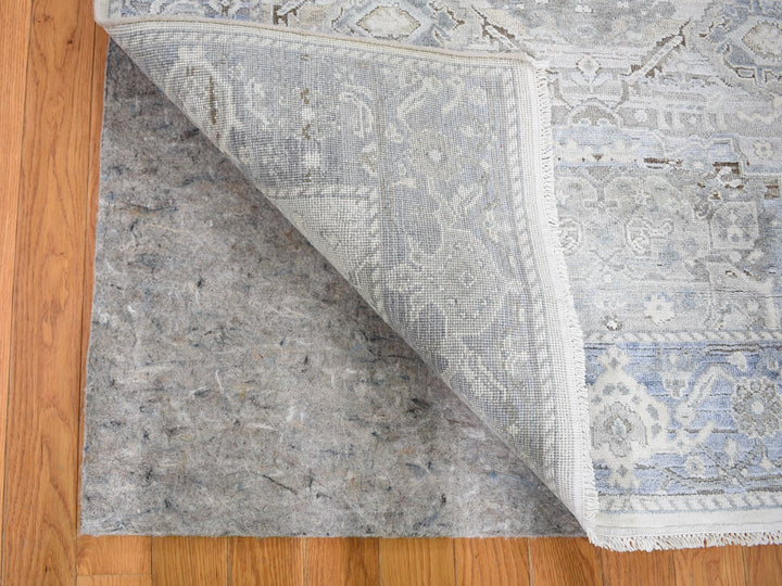 4'0" x 6'2" New Hand Knotted Ivory Wool & Silk Rectangle Oriental Rug - MOA10259275