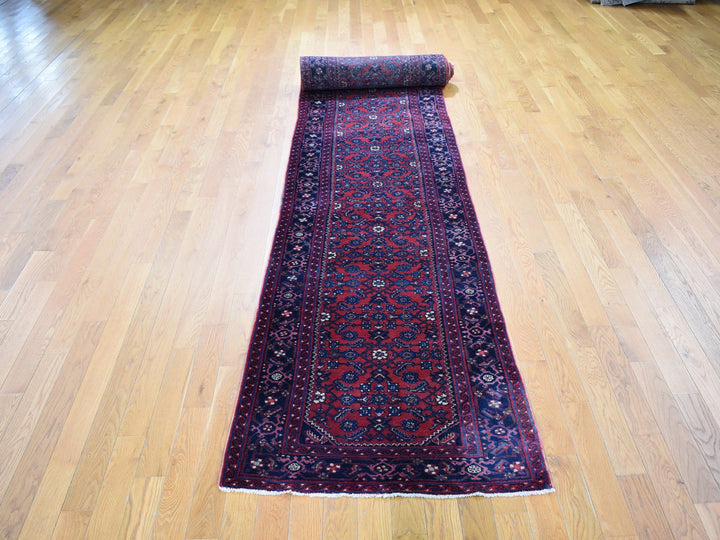 2'8" x 16'8" Vintage Hand Knotted Red Wool Runner Oriental Rug - MOA10259297