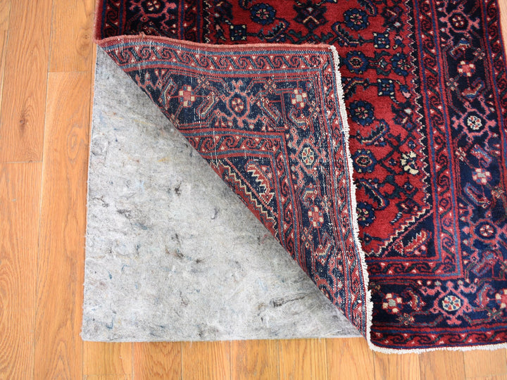 2'8" x 16'8" Vintage Hand Knotted Red Wool Runner Oriental Rug - MOA10259297