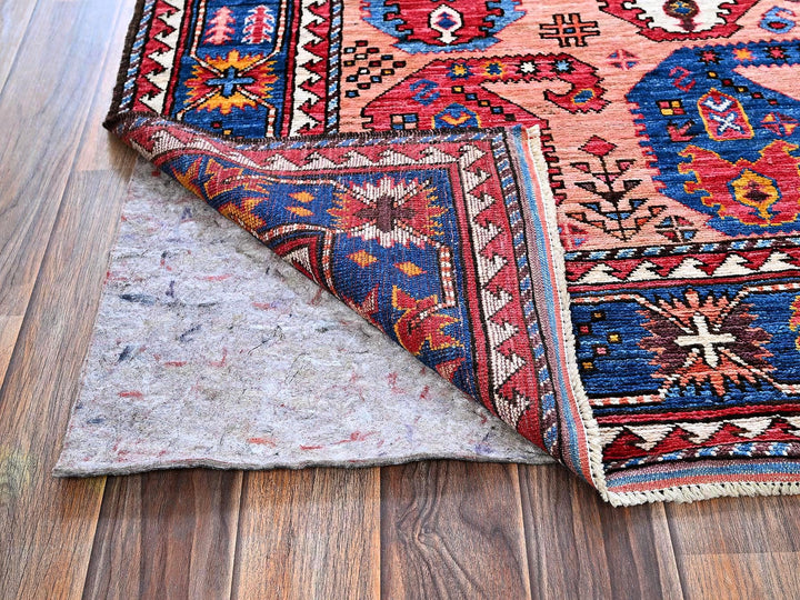 5'1" x 7'3" New Hand Knotted Orange Wool Rectangle Oriental Rug - MOA102592