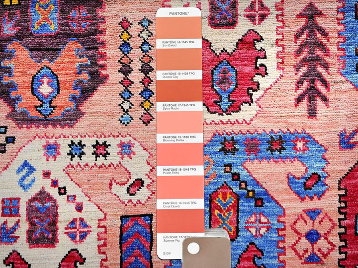 5'1" x 7'3" New Hand Knotted Orange Wool Rectangle Oriental Rug - MOA102592