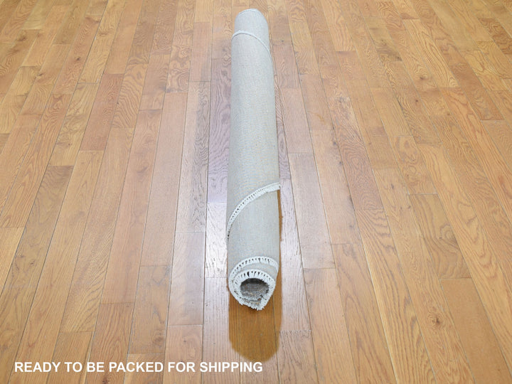 6'0" x 6'0" New Hand Knotted Orange Wool & Silk Round Oriental Rug - MOA10259332