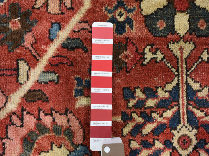 10'10" x 13'8" Vintage Hand Knotted Red Wool Rectangle Oriental Rug - MOA10259350