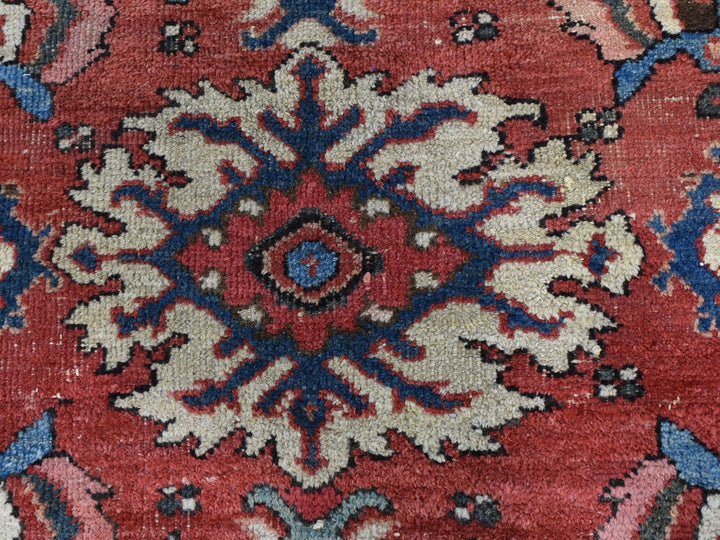10'10" x 13'8" Vintage Hand Knotted Red Wool Rectangle Oriental Rug - MOA10259350