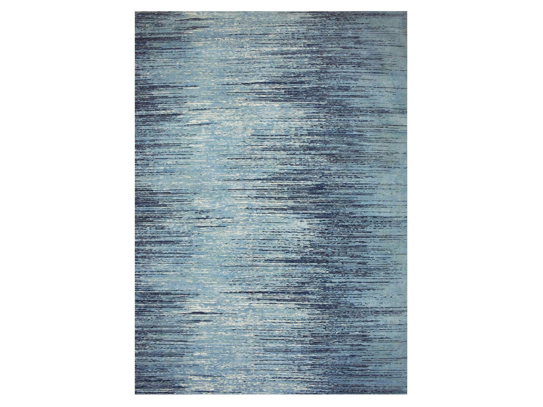 10'1" x 14'1" New Hand Knotted Blue Wool Rectangle Oriental Rug - MOA10259356