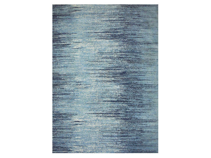 10'1" x 14'1" New Hand Knotted Blue Wool Rectangle Oriental Rug - MOA10259356