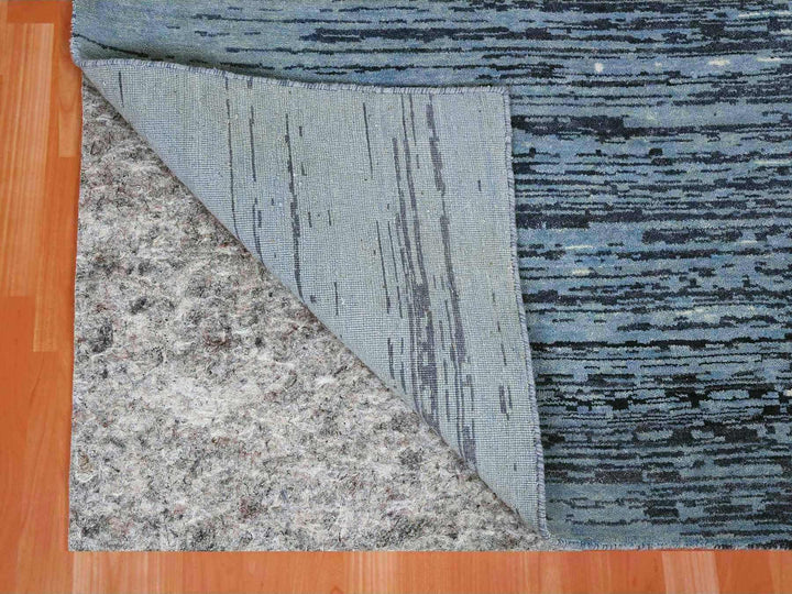 10'1" x 14'1" New Hand Knotted Blue Wool Rectangle Oriental Rug - MOA10259356