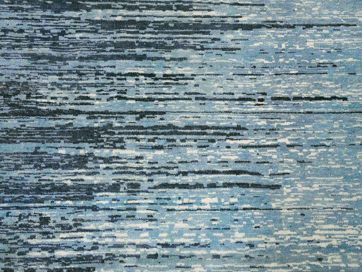 10'1" x 14'1" New Hand Knotted Blue Wool Rectangle Oriental Rug - MOA10259356