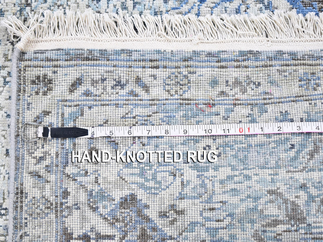 3'0" x 5'0" New Hand Knotted Blue Wool & Silk Rectangle Oriental Rug - MOA10259501