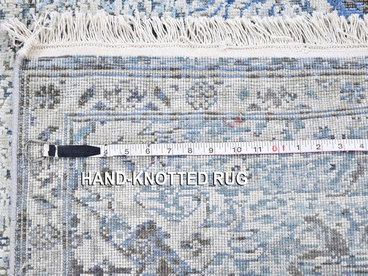 3'0" x 5'0" New Hand Knotted Blue Wool & Silk Rectangle Oriental Rug - MOA10259501