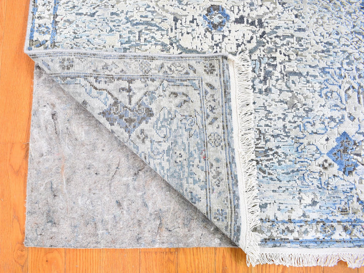 3'0" x 5'0" New Hand Knotted Blue Wool & Silk Rectangle Oriental Rug - MOA10259505