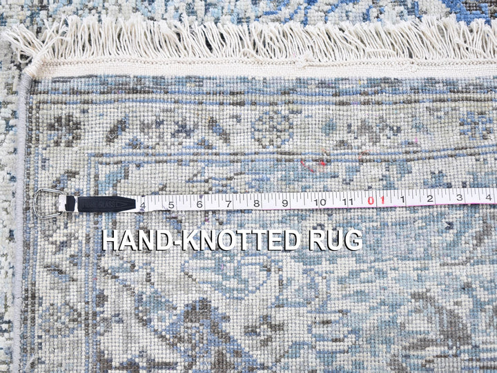 3'0" x 5'0" New Hand Knotted Blue Wool & Silk Rectangle Oriental Rug - MOA10259505