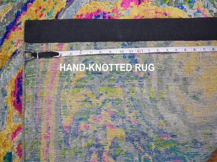 3'0" x 5'0" New Hand Knotted Yellow Wool & Silk Rectangle Oriental Rug - MOA10259507