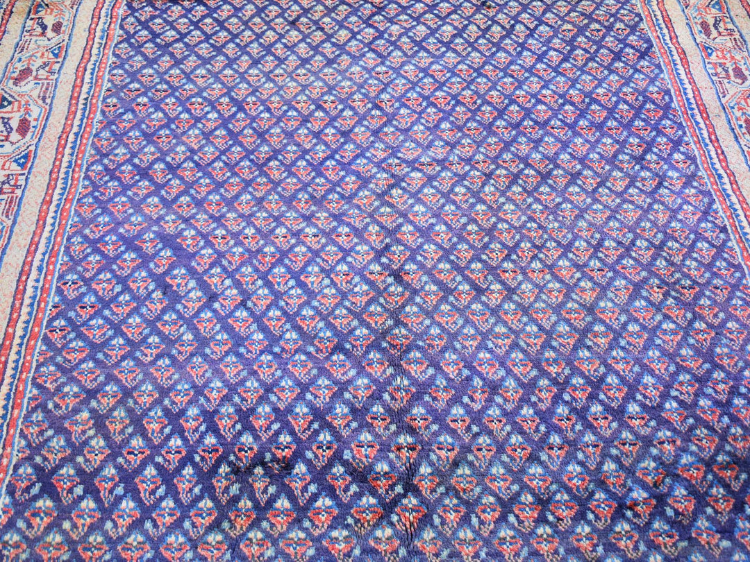 6'1" x 11'4" Vintage Hand Knotted Blue Wool Runner Oriental Rug - MOA10259509
