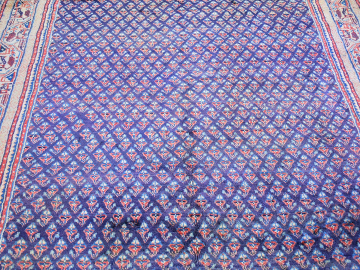 6'1" x 11'4" Vintage Hand Knotted Blue Wool Runner Oriental Rug - MOA10259509