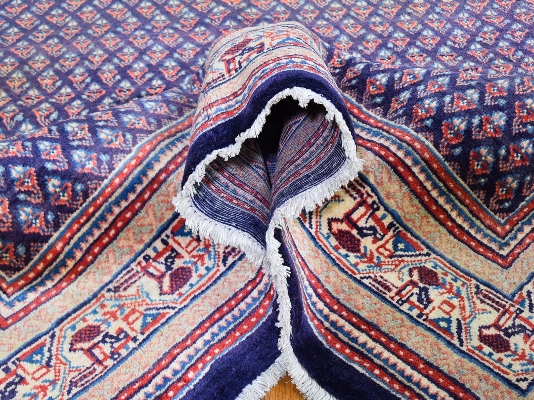 6'1" x 11'4" Vintage Hand Knotted Blue Wool Runner Oriental Rug - MOA10259509
