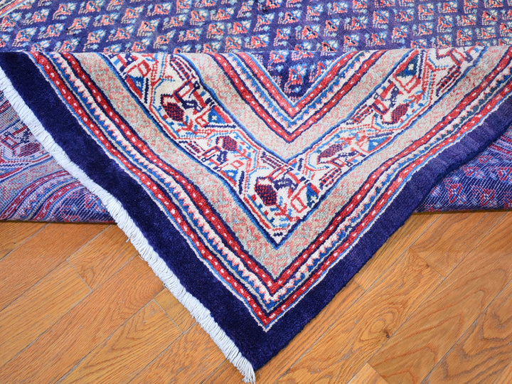 6'1" x 11'4" Vintage Hand Knotted Blue Wool Runner Oriental Rug - MOA10259509