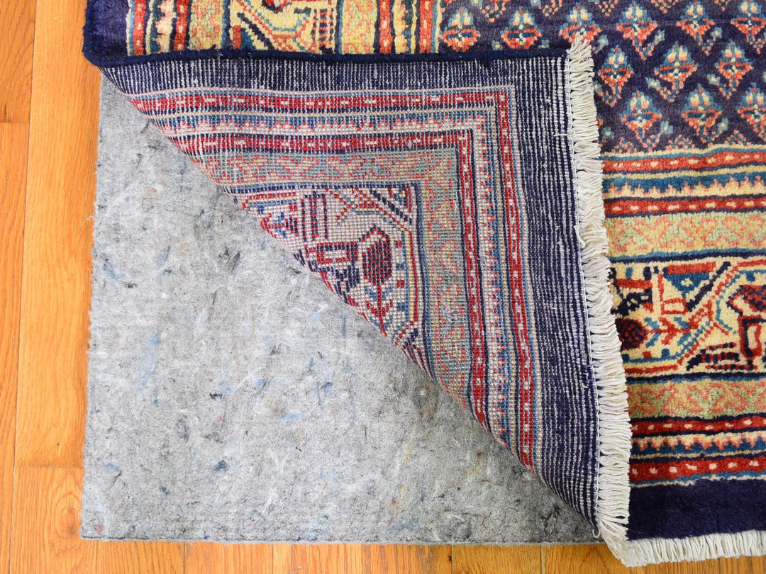 6'1" x 11'4" Vintage Hand Knotted Blue Wool Runner Oriental Rug - MOA10259509
