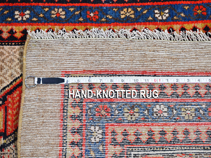 3'2" x 15'9" Vintage Hand Knotted Brown Wool Runner Oriental Rug - MOA10259511