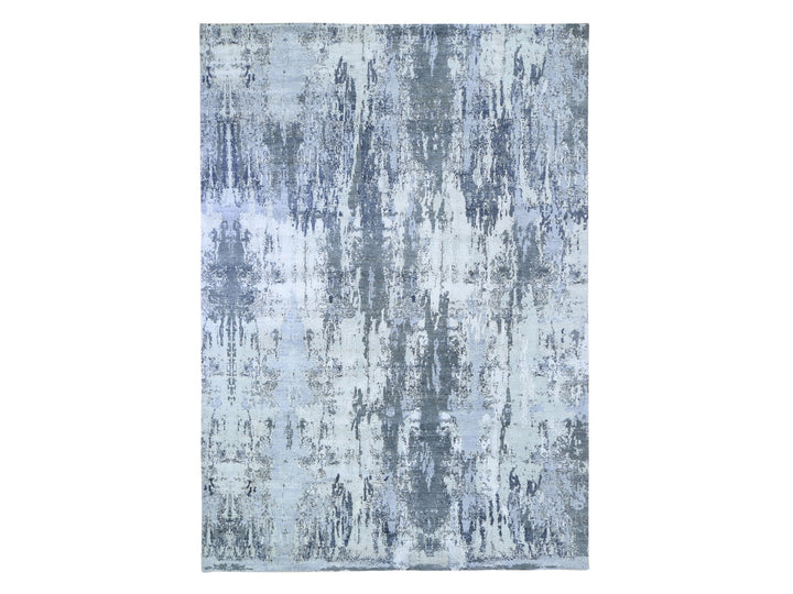 9'0" x 12'0" New Hand Knotted Ivory Wool Rectangle Oriental Rug - MOA10259518