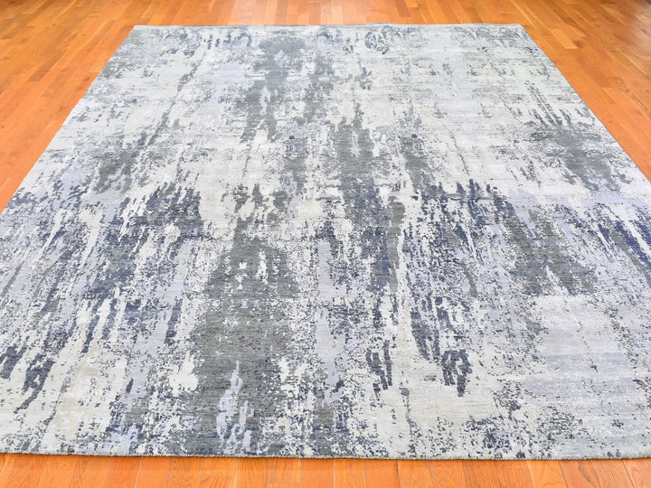 9'0" x 12'0" New Hand Knotted Ivory Wool Rectangle Oriental Rug - MOA10259518