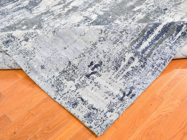 9'0" x 12'0" New Hand Knotted Ivory Wool Rectangle Oriental Rug - MOA10259518